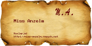 Miss Anzelm névjegykártya